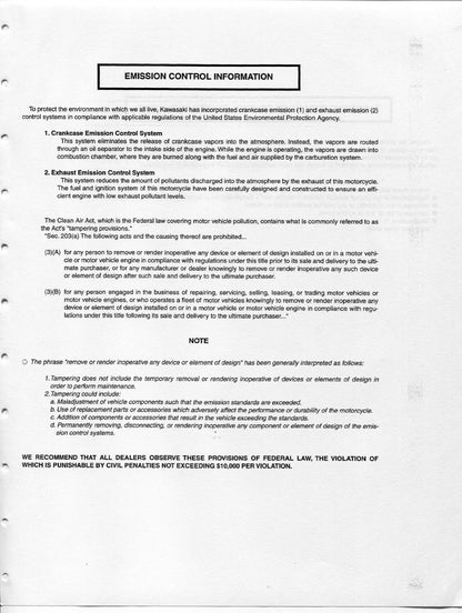 Kawasaki Super Sherpa KL250 Motorcycle Service Manual | 2001-2009 - sample page 5