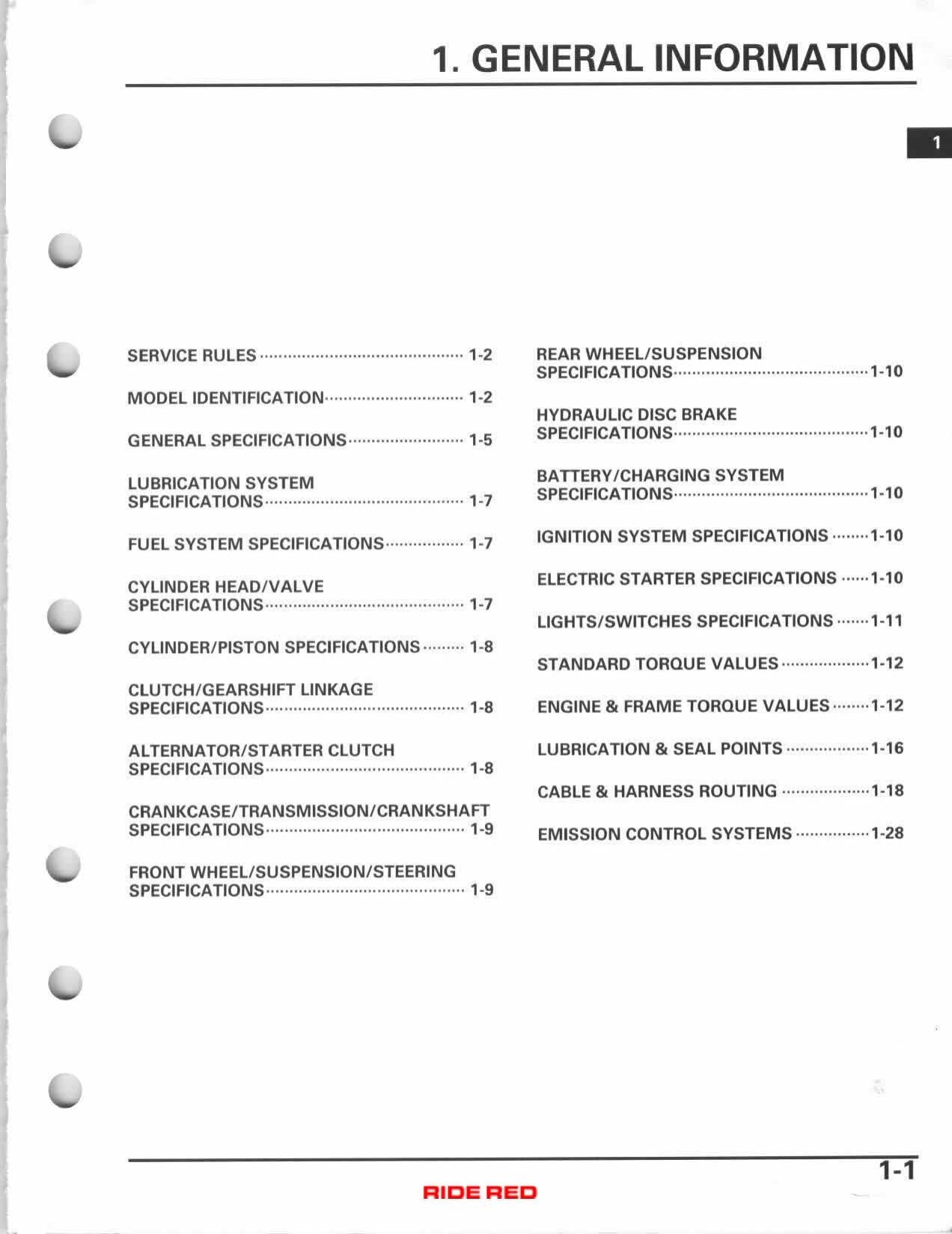 Honda TRX400EX TRX400X ATV Service Manual | 2005-2009 - sample page 6