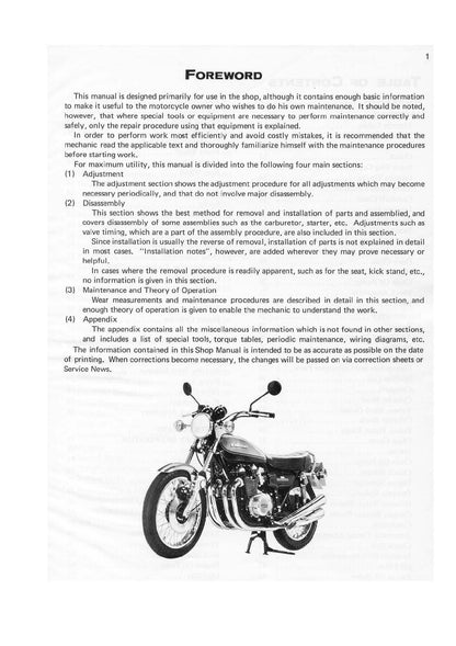 Kawasaki Z1 900 Motorcycle Service Manual | 1972-1976 - sample page 6