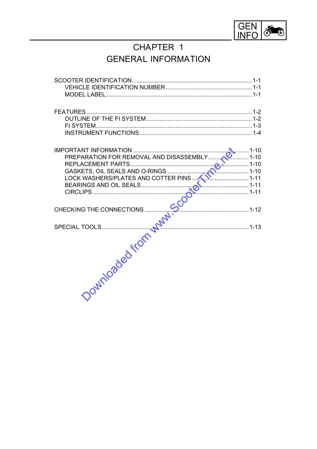 Yamaha YP400 Majesty Scooter Service Manual | 2005-2007 - sample page 8