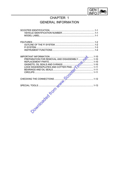 Yamaha YP400 Majesty Scooter Service Manual | 2005-2007 - sample page 8