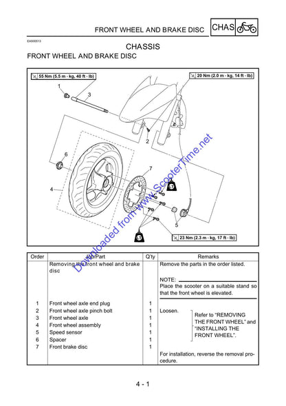 Yamaha YP400 Majesty Scooter Service Manual | 2005-2007 - sample page 3