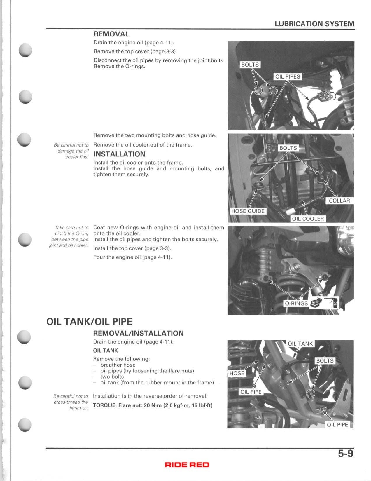 Honda TRX400EX TRX400X ATV Service Manual | 2005-2009 - sample page 9