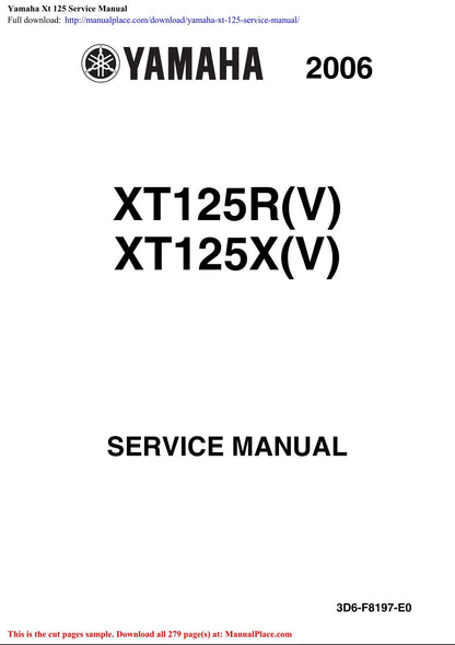 Yamaha XT125 Motorcycle Service Manual | 2006-2010 - sample page 2