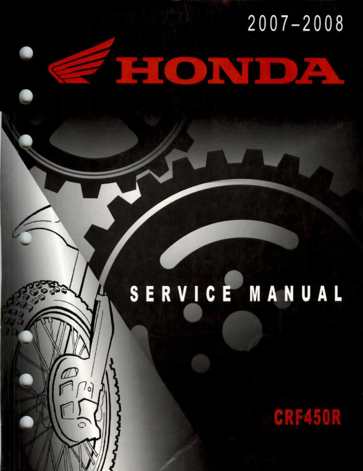 Honda CRF450R Motorcycle Service Manual | 2007-2008 - sample page 2