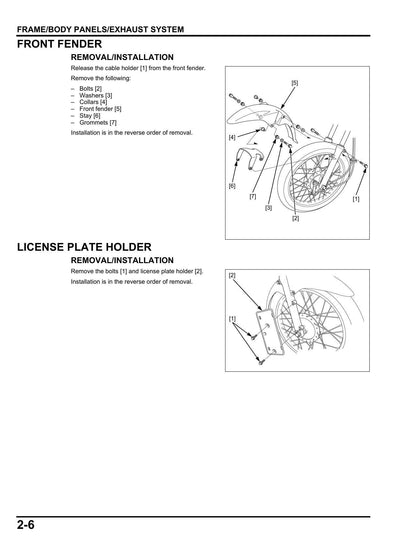 Honda CGX125 Motorcycle Service Manual | 2011-2015 - sample page 3