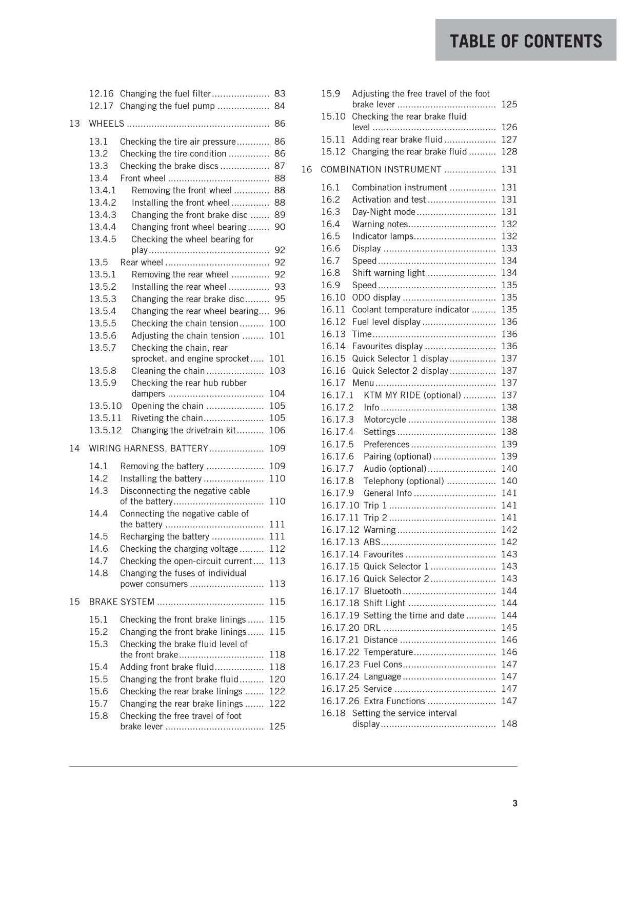 KTM 390 Duke Motorcycle Service Manual | 2017-2021 - sample page 9