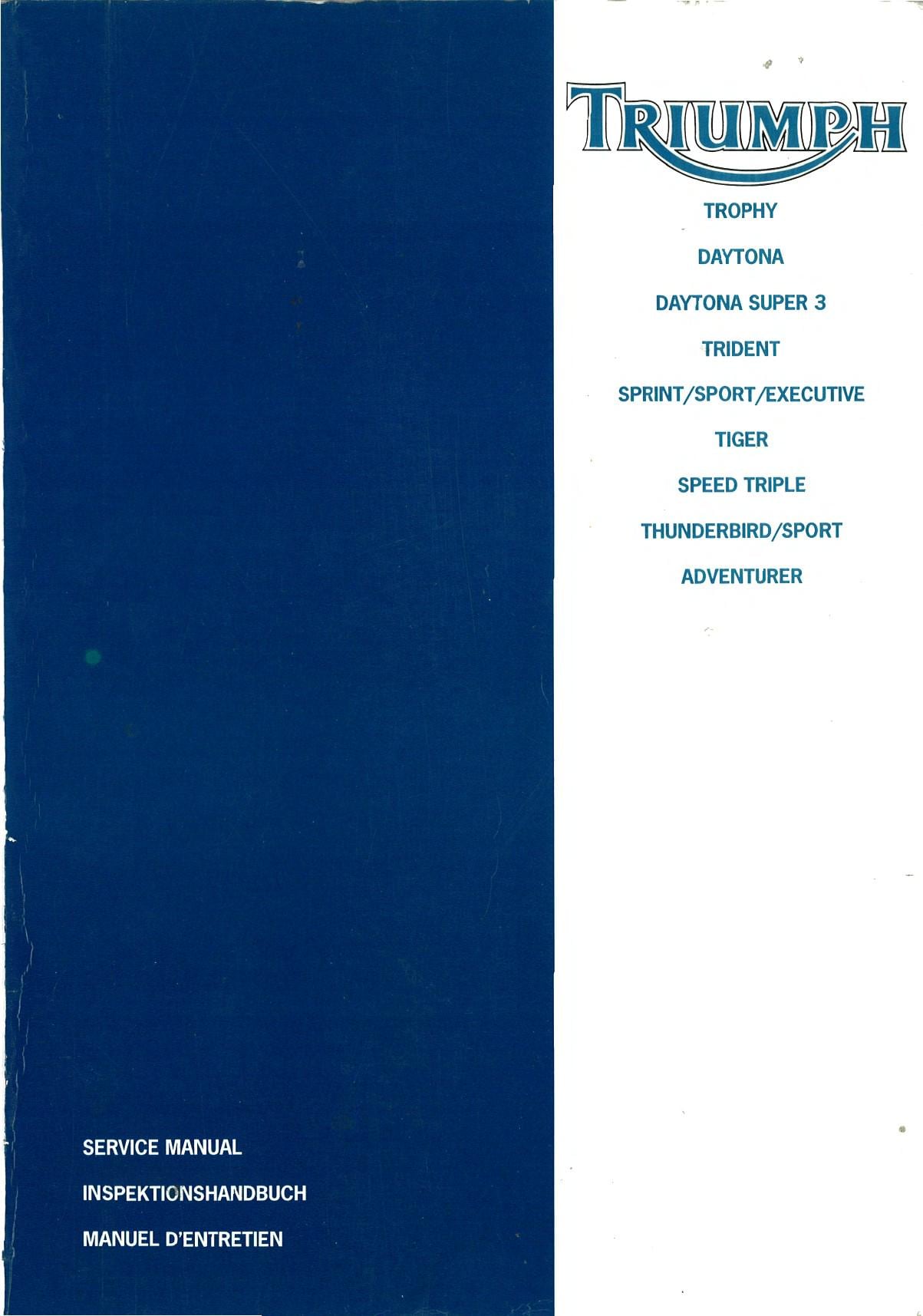 Triumph T300 750 1200 Motorcycle Service Manual | 1991-1999 - sample page 2