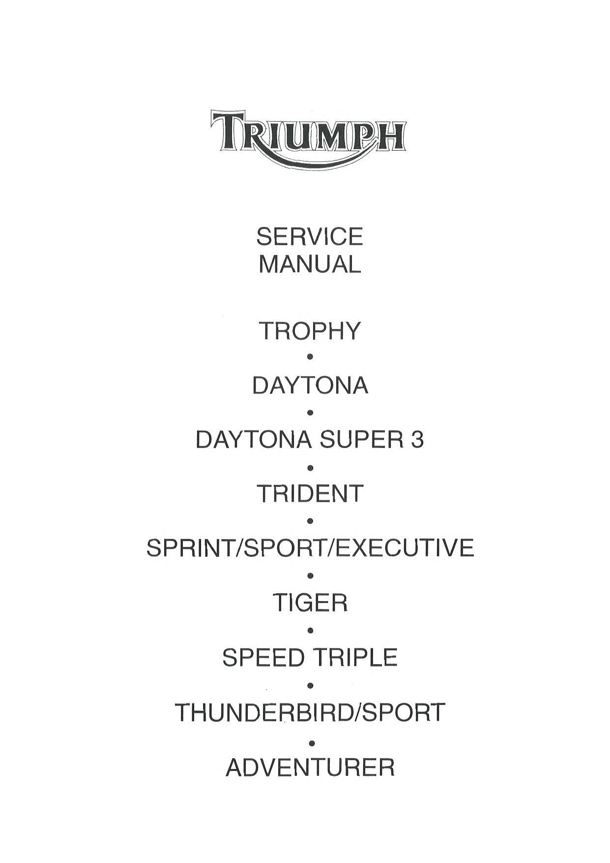 Triumph T300 750 1200 Motorcycle Service Manual | 1991-1999 - sample page 3