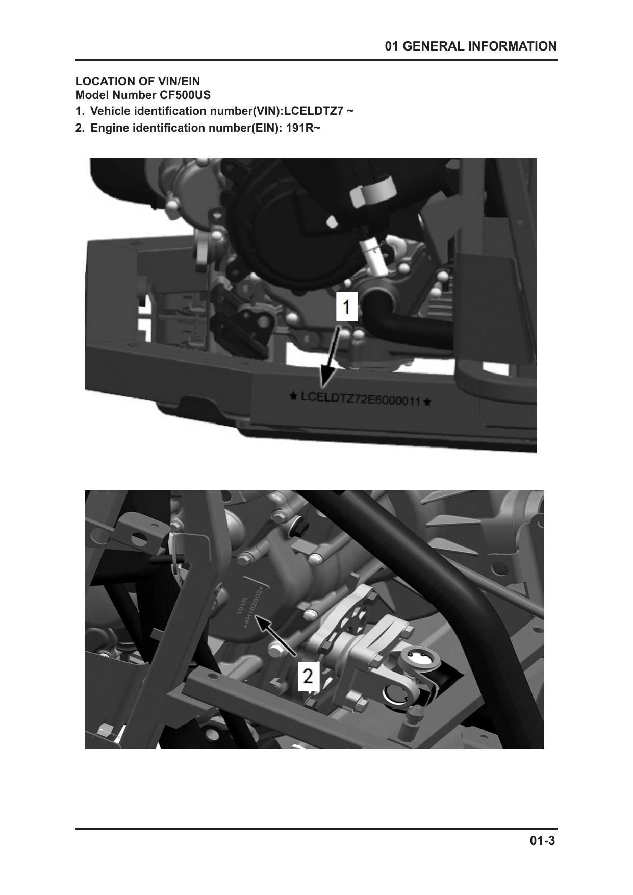 CFMOTO Zforce 500 550 UTV Service Manual | 2018-2022 - sample page 3