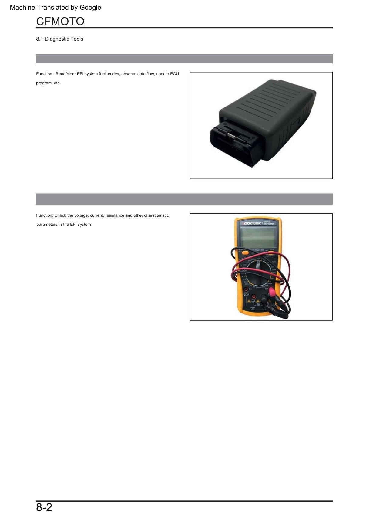 CFMoto 450MT Motorcycle Service Manual | 2023-2026 - sample page 5