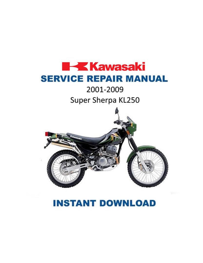 Kawasaki Super Sherpa KL250 Motorcycle Service Manual | 2001-2009 - Service Manual PDF Instant Download