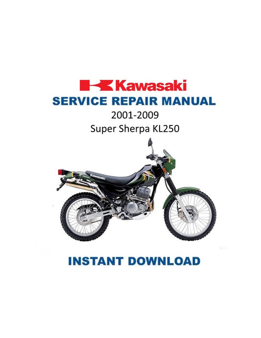 Kawasaki Super Sherpa KL250 Motorcycle Service Manual | 2001-2009 - Service Manual PDF Instant Download