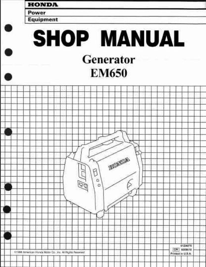 Honda EM650 Generator Service Manual | 1985-1989 - sample page 2