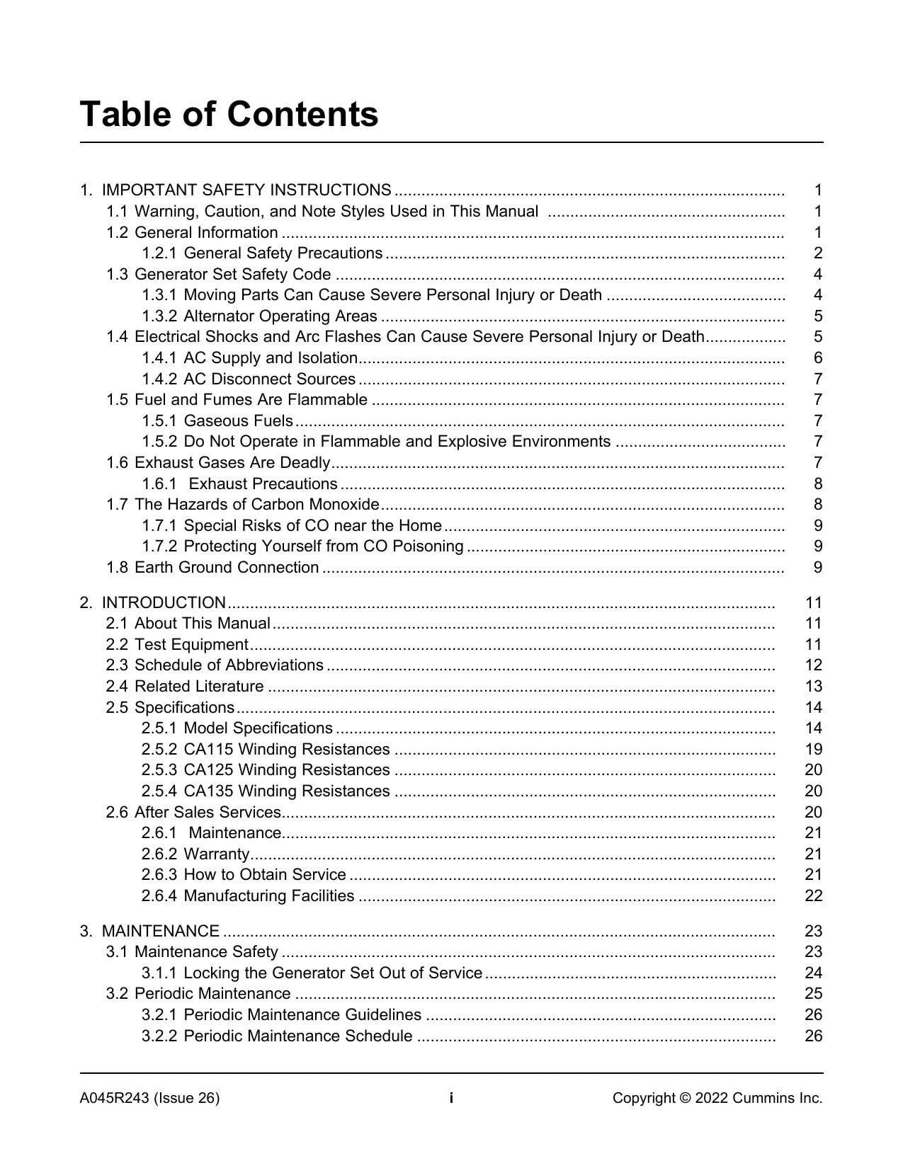Cummins C20 C60 N6 N6H Generator Set Service Manual | 2022-2026 - sample page 5