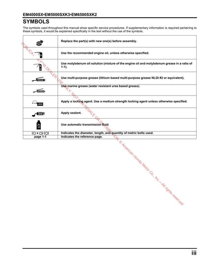 Honda EM4000SX EM5000SXK3 EM6500SXK2 Generator Service Manual | 2011-2015 - sample page 9