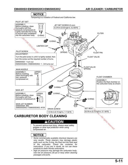 Honda EM4000SX EM5000SXK3 EM6500SXK2 Generator Service Manual | 2011-2015 - sample page 2