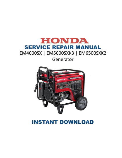 Honda EM4000SX EM5000SXK3 EM6500SXK2 Generator Service Manual | 2011-2015 - Service Manual PDF Instant Download