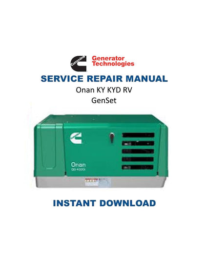 Onan KY KYD RV GenSet Generator Service Manual | 2006-2010 - Service Manual PDF Instant Download