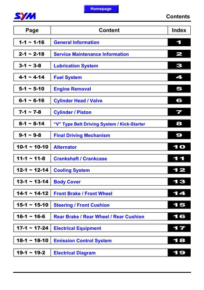 SYM GTS 250 Joymax 250 Scooter Service Manual | 2005-2009 - sample page 2