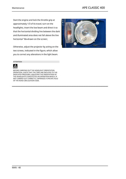 Piaggio Ape Classic 400 Three Wheeler Service Manual | 2015-2019 - sample page 3