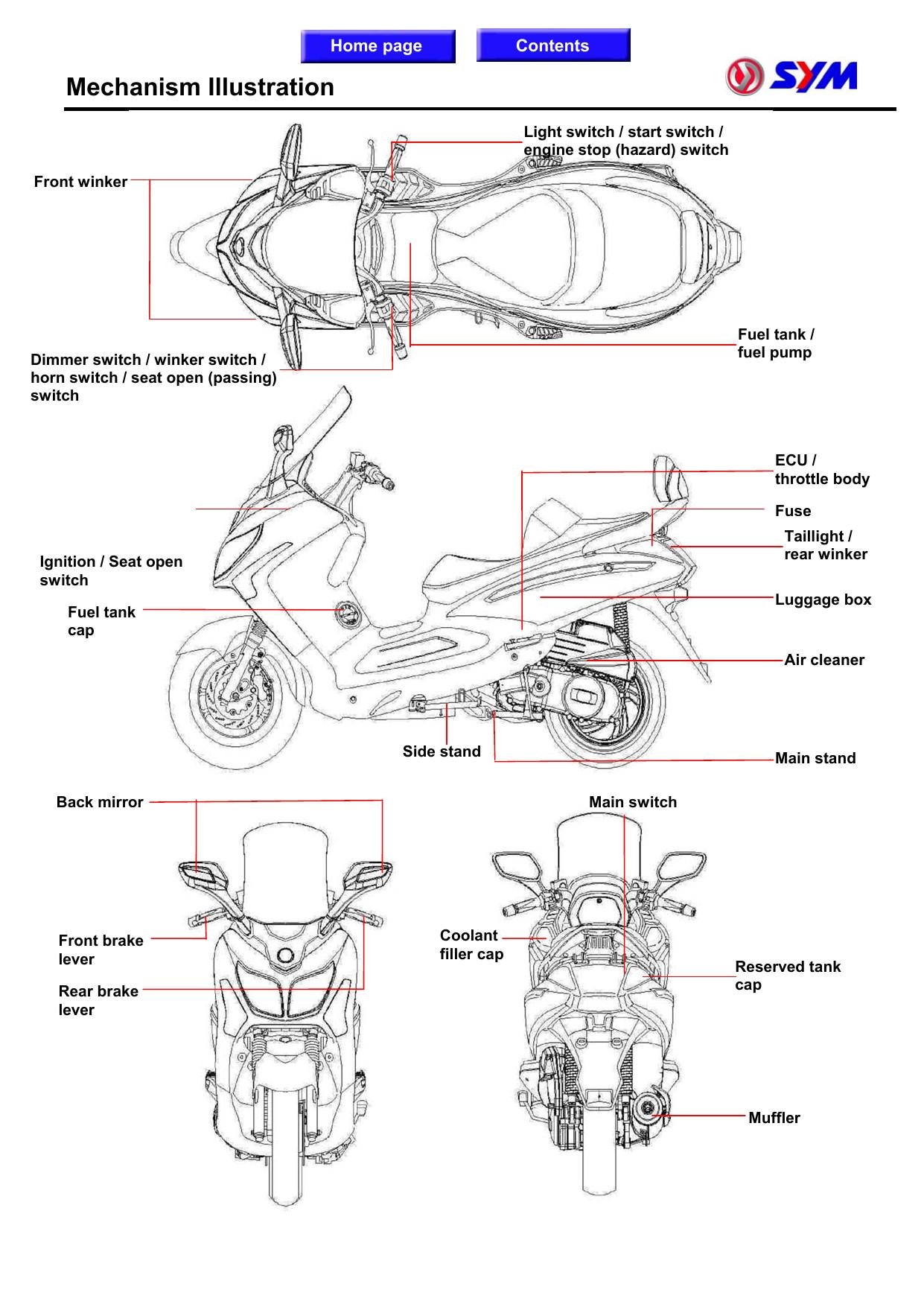 SYM GTS 125I EVO Motorcycle Service Manual | 2010-2014 - sample page 5