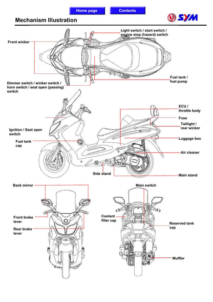 SYM GTS 125I EVO Motorcycle Service Manual | 2010-2014 - sample page 5