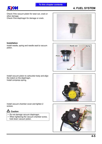 SYM HD125 HD200 Motorcycle Service Manual | 2000-2004 - sample page 6