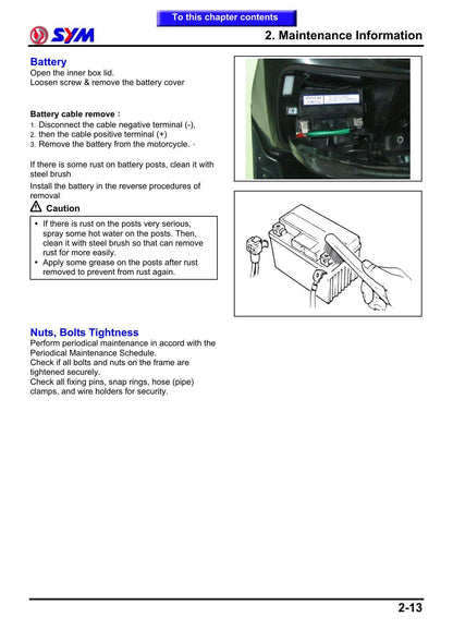 SYM GTS 125I EVO Motorcycle Service Manual | 2010-2014 - sample page 7