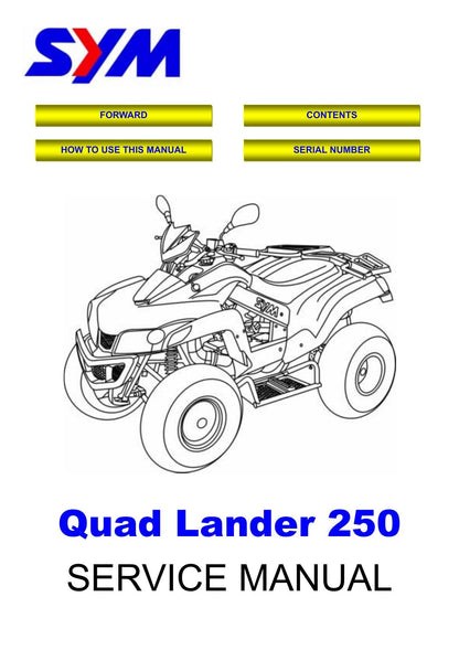 SYM Quad Lander 250 UA25A ATV Service Manual | 2003-2007 - sample page 1