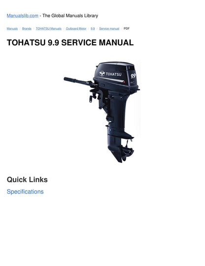 Tohatsu 9.9 HP Outboard Service Manual | 2000-2004 - sample page 4