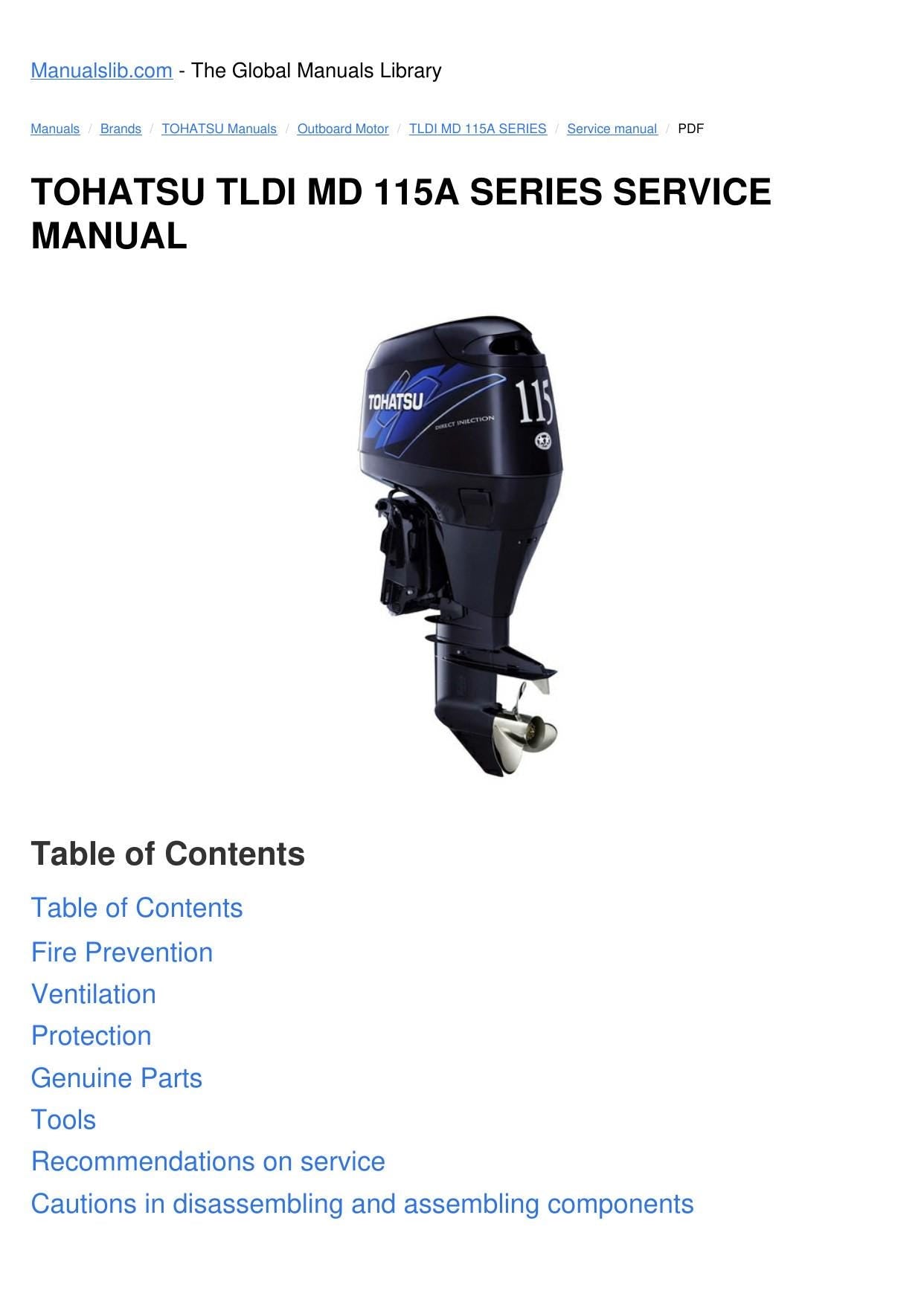 Tohatsu TLDI MD 115A Outboard Service Manual | 2007-2011 - sample page 4