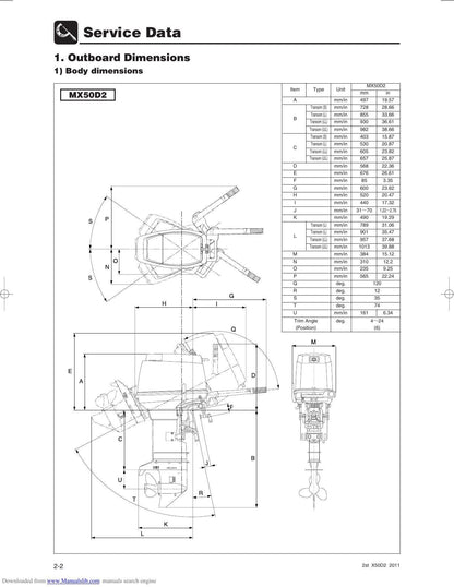 Tohatsu MX 50D2 MWX 50D2 Outboard Service Manual | 2011-2015 - sample page 2