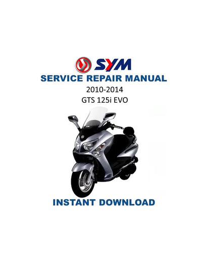 SYM GTS 125I EVO Motorcycle Service Manual | 2010-2014 - Service Manual PDF Instant Download
