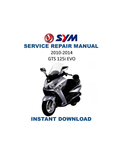 SYM GTS 125I EVO Motorcycle Service Manual | 2010-2014 - Service Manual PDF Instant Download