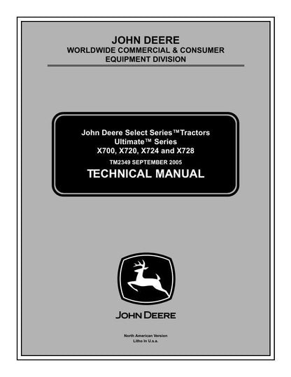 John Deere X700 X720 X724 X728 Tractor Service Manual - sample page 1