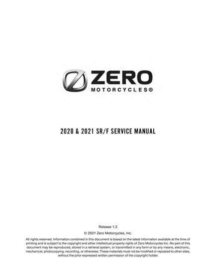 Zero Motorcycles SR F Motorcycle Service Manual | 2020-2021 - sample page 1