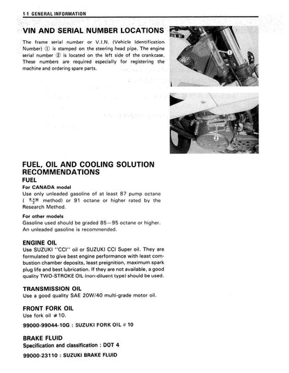Suzuki TS200R Motorcycle Service Manual | 1990-1994 - sample page 4