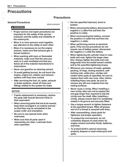 Suzuki GSX-R600 Motorcycle Service Manual | 2010-2014 - sample page 6