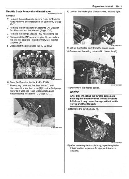 Suzuki GSX-R600 Motorcycle Service Manual | 2010-2014 - sample page 2