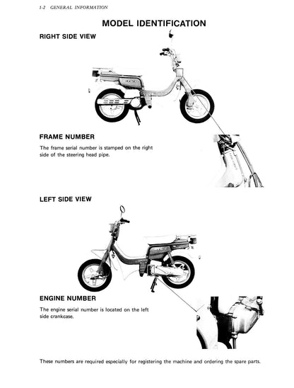 Suzuki FZ50 50cc Motorcycle Service Manual | 1979-1983 - sample page 6
