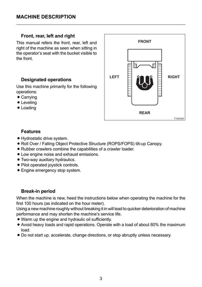 Takeuchi TL120 TL130 TL140 TL150 Crawler Loader Service Manual | 2014-2018 - sample page 3