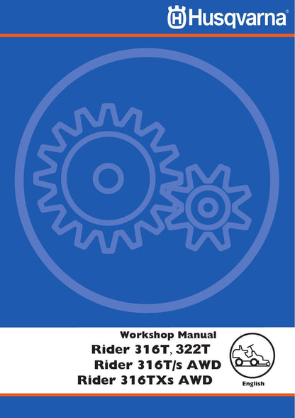 Husqvarna Rider 316T 322T 316TXS AWD Tractor Service Manual - sample page 1