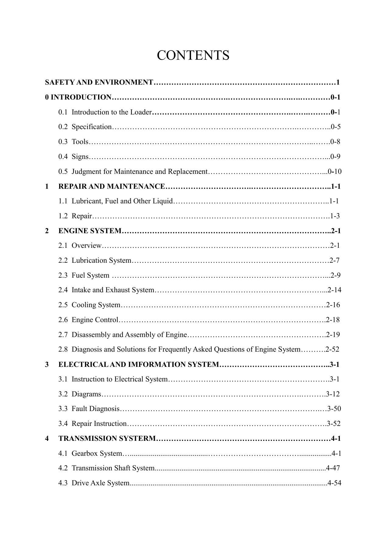 SDLG LG958L Wheel Loader Service Manual | 2015-2019 - sample page 6