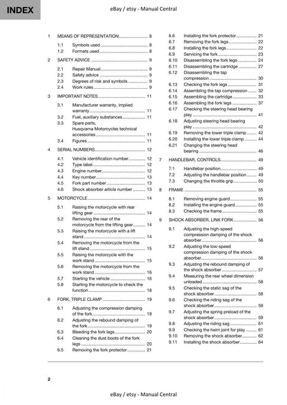 Husqvarna 701 Enduro Motorcycle Service Manual | 2021-2025 - sample page 5
