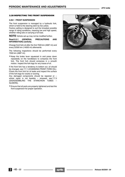 Aprilia Caponord ETV Mille Motorcycle Service Manual | 2004-2008 - sample page 9
