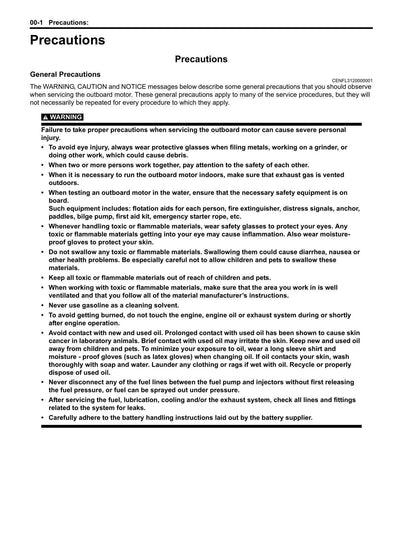 Suzuki DF25A DF30A 25 30 HP Outboard Service Manual | 2014-2018 - sample page 6