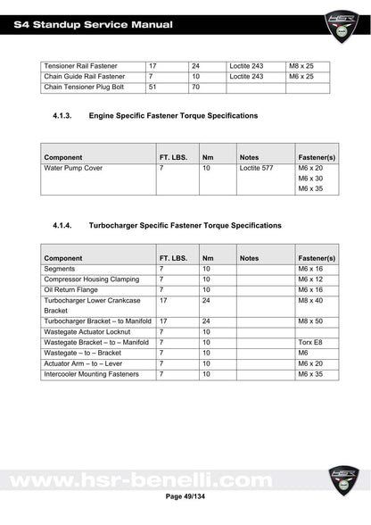 HSR Benelli S4 Standup PWC Service Manual | 2007-2011 - sample page 6