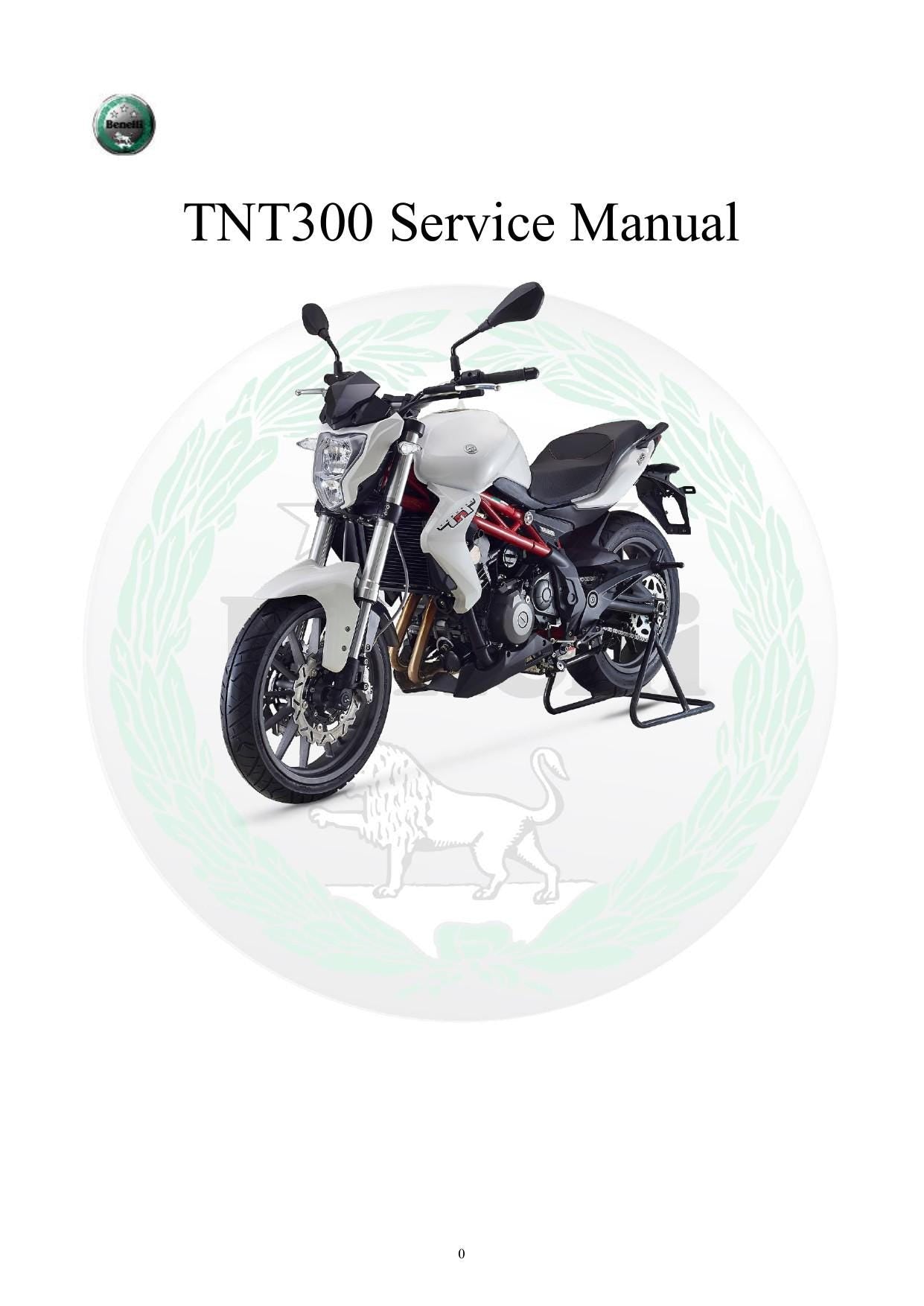Benelli TNT300 Motorcycle Service Manual | 2015-2019 - sample page 1