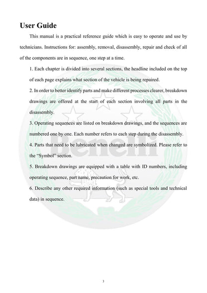 Benelli TNT300 Motorcycle Service Manual | 2015-2019 - sample page 8